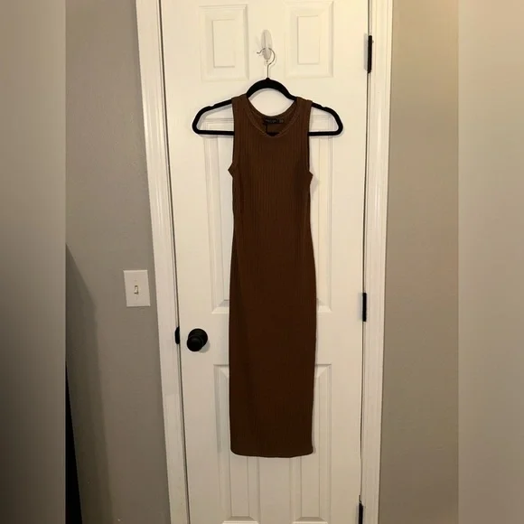 Nasty Gal Ribbed Racer Midi Dress - Picture 3 of 9